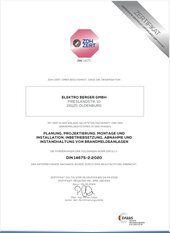 Zertifikat Brandmeldesysteme nach DIN 14675-2:2020